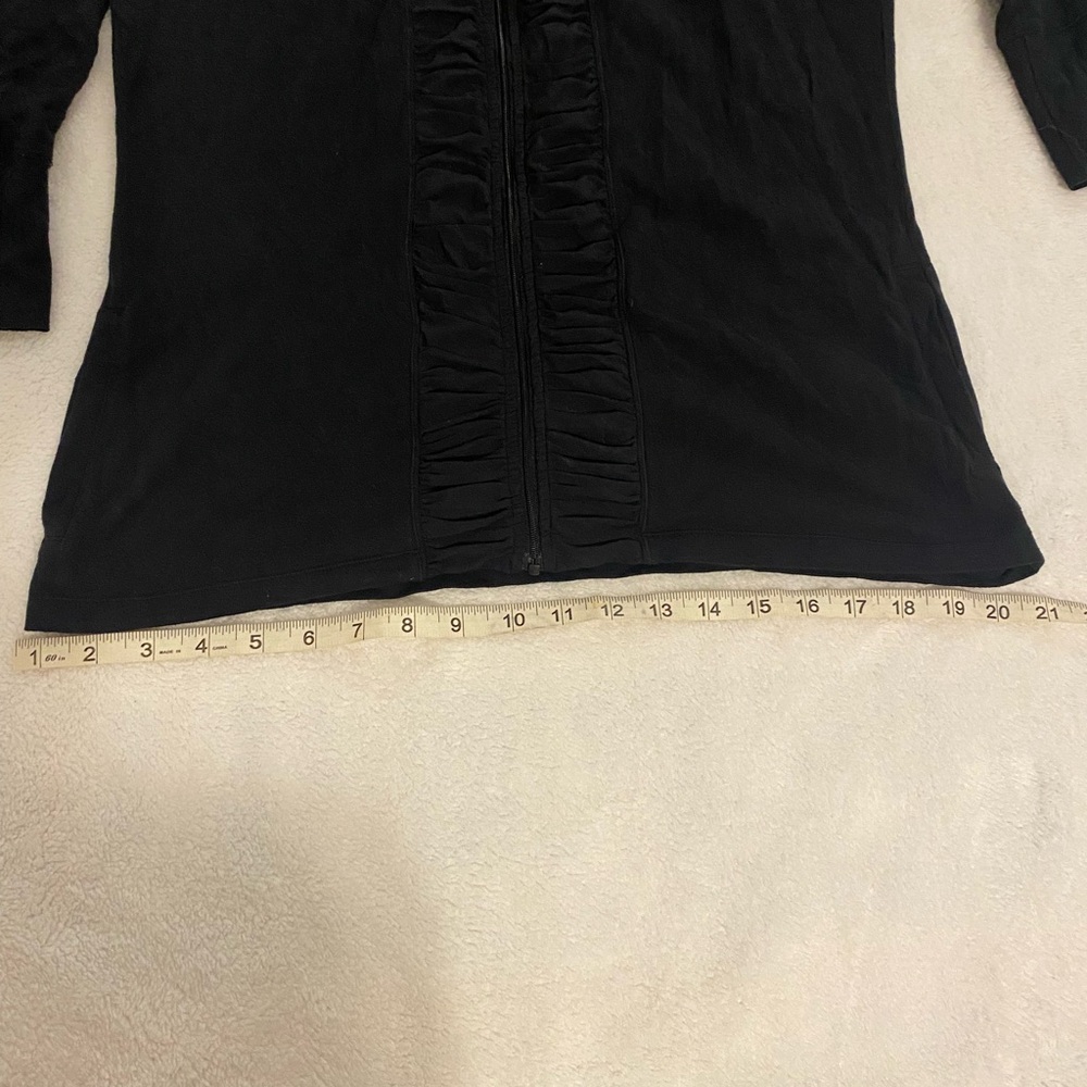 H&M Black Ruffled Zip-Up Hoodie - Picture 5 of 11